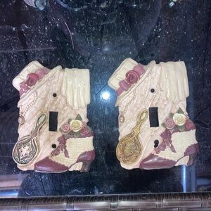 Vintage Style Light Switch Covers with Floral Design